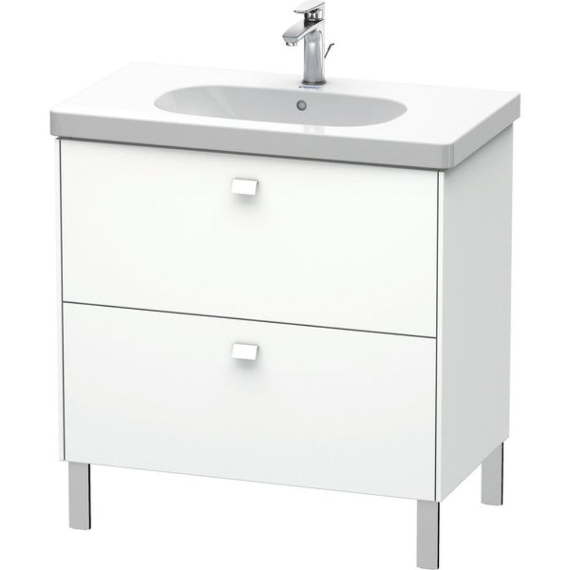 Duravit Brioso BR44260 32" x 27" x 18" Two Drawer Floor Standing Vanity Unit in White Matt