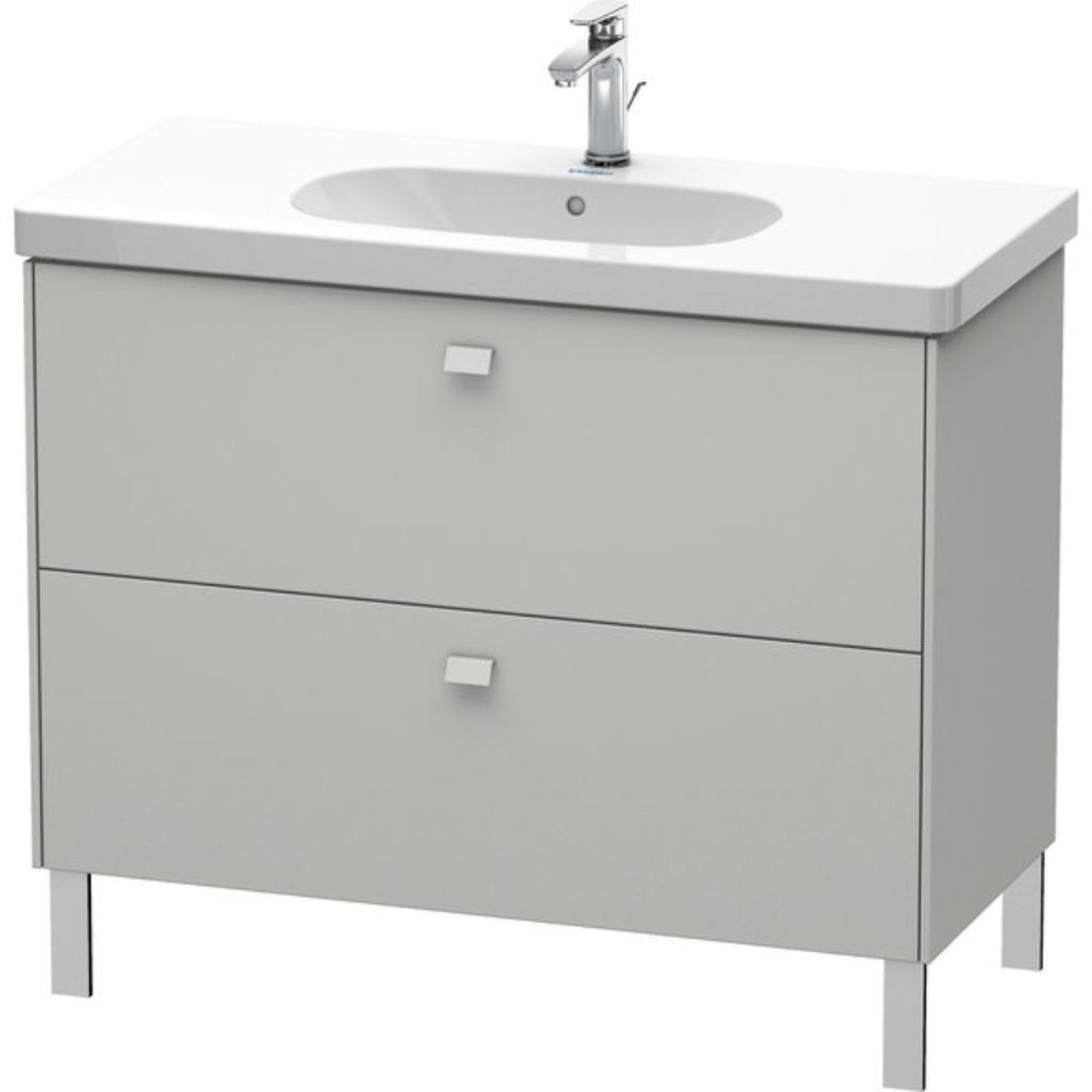Duravit Brioso BR44270 40" x 27" x 18" Two Drawer Floor Standing Vanity Unit in Concrete Grey Matt