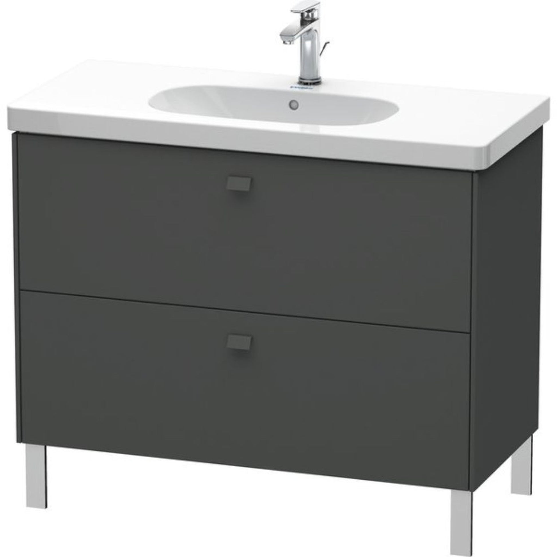 Duravit Brioso BR44270 40" x 27" x 18" Two Drawer Floor Standing Vanity Unit in Graphite Matt