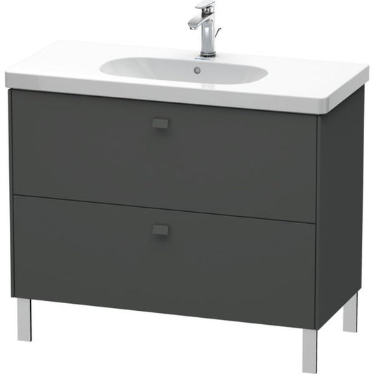 Duravit Brioso BR44270 40" x 27" x 18" Two Drawer Floor Standing Vanity Unit in Graphite Matt
