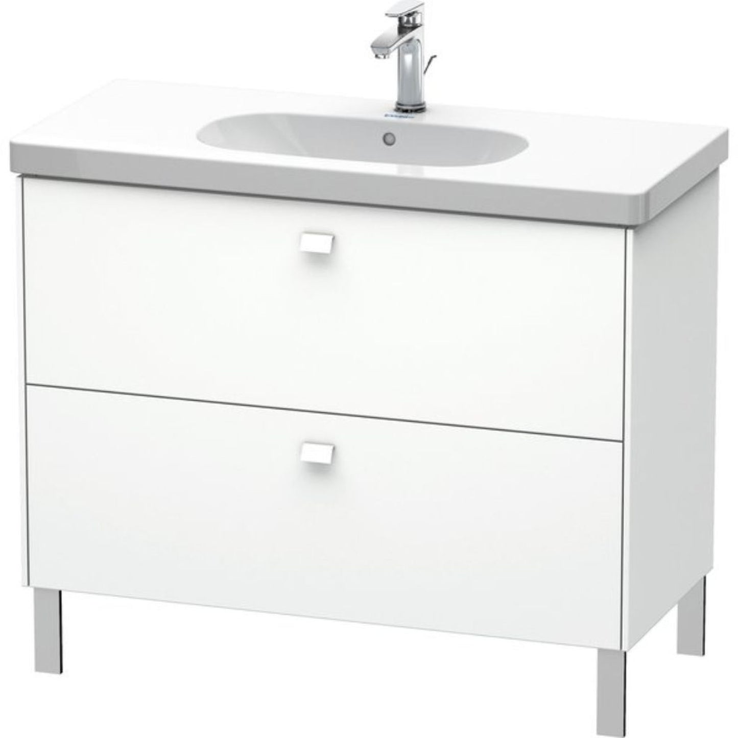 Duravit Brioso BR44270 40" x 27" x 18" Two Drawer Floor Standing Vanity Unit in White Matt