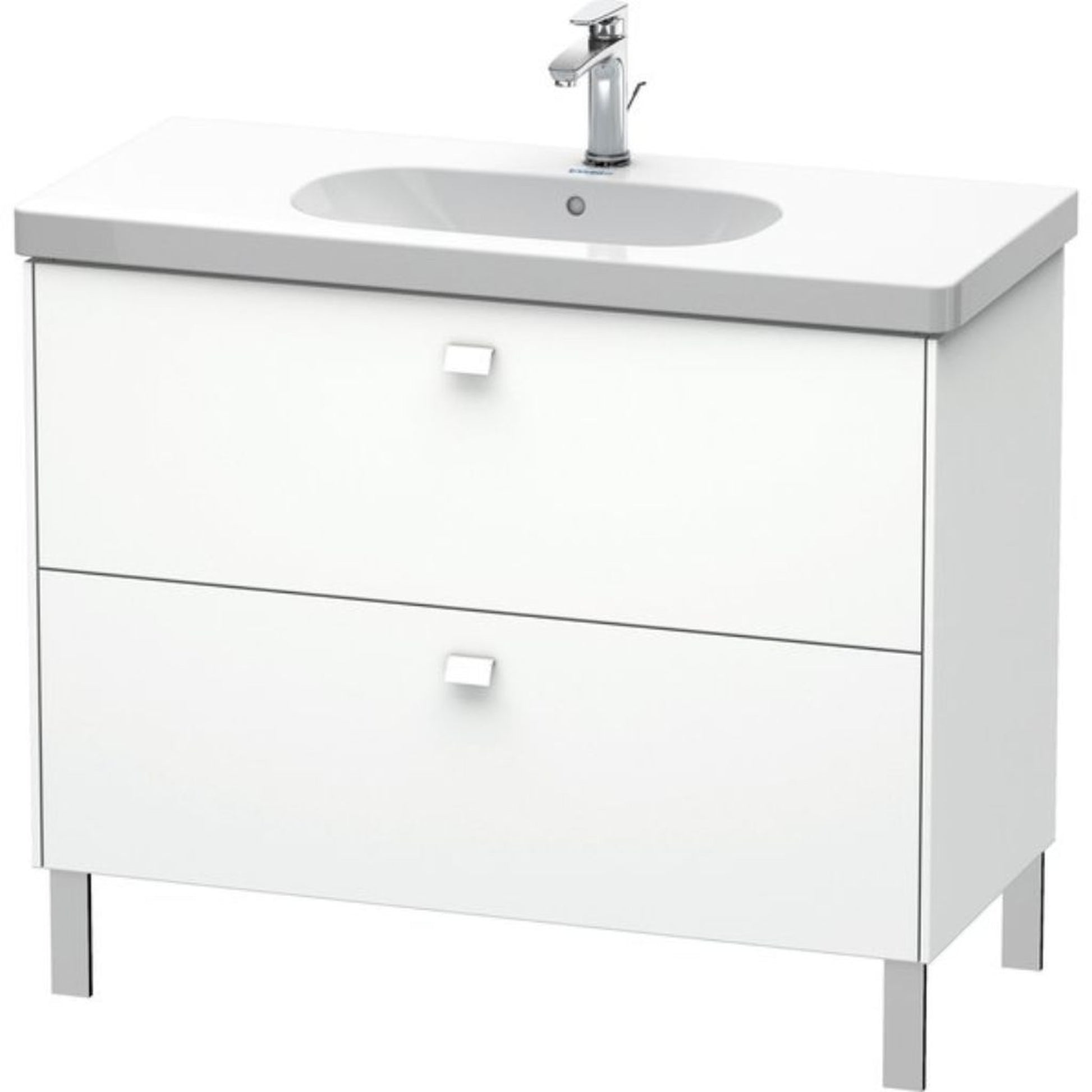 Duravit Brioso BR44270 40" x 27" x 18" Two Drawer Floor Standing Vanity Unit in White Matt
