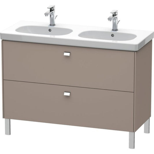 Duravit Brioso BR44280 46" x 27" x 18" Two Drawer Floor Standing Vanity Unit in Basalt Matt and Chrome Handle