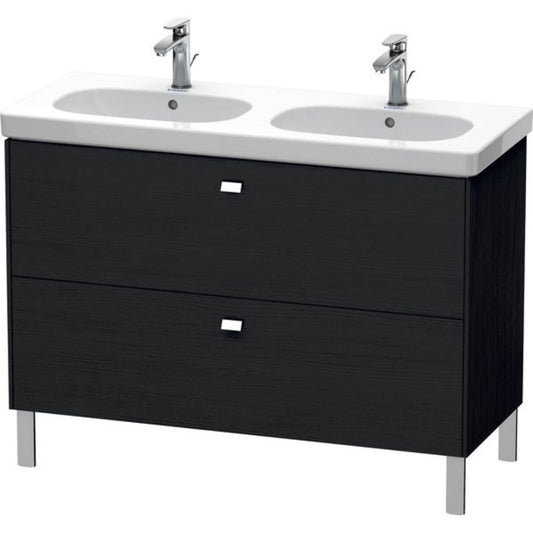 Duravit Brioso BR44280 46" x 27" x 18" Two Drawer Floor Standing Vanity Unit in Black Oak and Chrome Handle