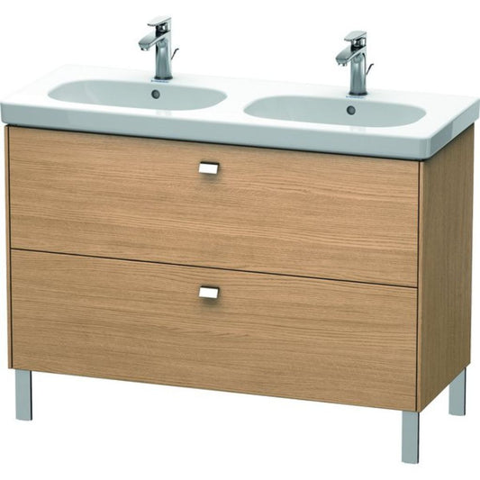 Duravit Brioso BR44280 46" x 27" x 18" Two Drawer Floor Standing Vanity Unit in European Oak and Chrome Handle