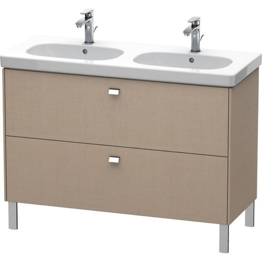 Duravit Brioso BR44280 46" x 27" x 18" Two Drawer Floor Standing Vanity Unit in Linen and Chrome Handle