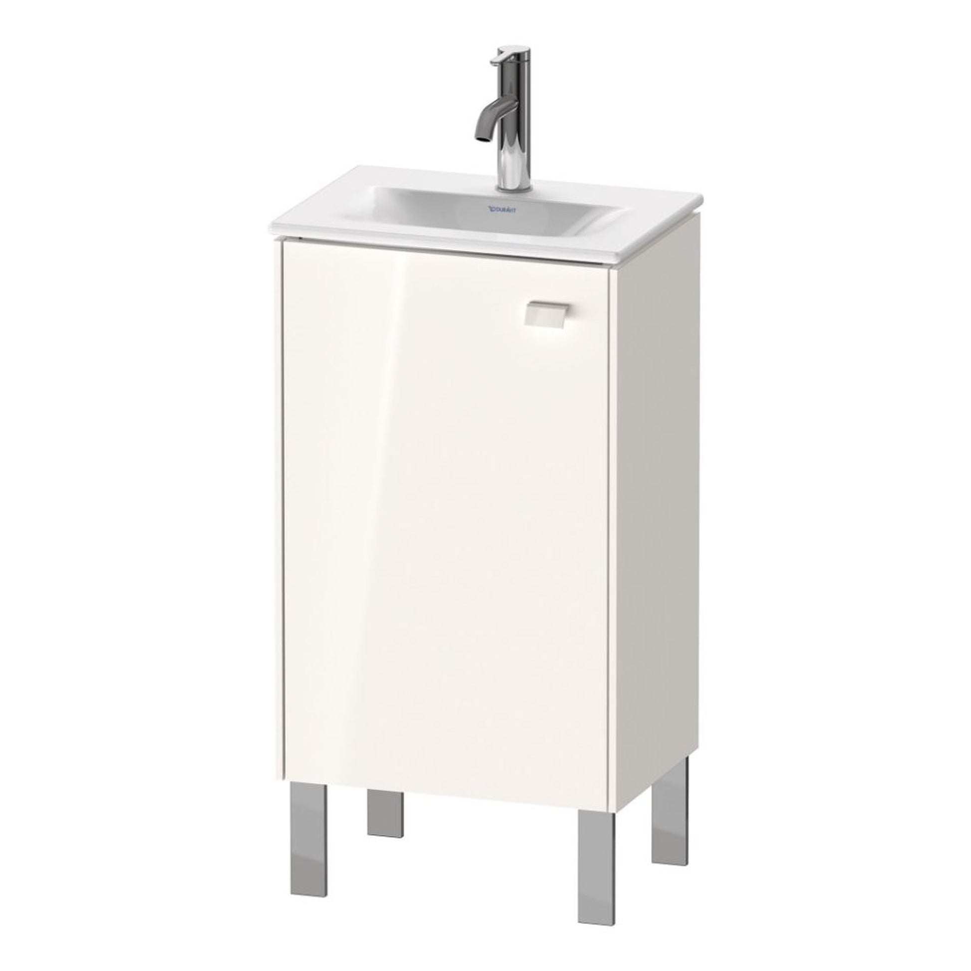 Duravit Brioso BR4508 17" x 27" x 12" Floor Standing Vanity Unit With Left Hinge One Door Cabinet in White High Gloss