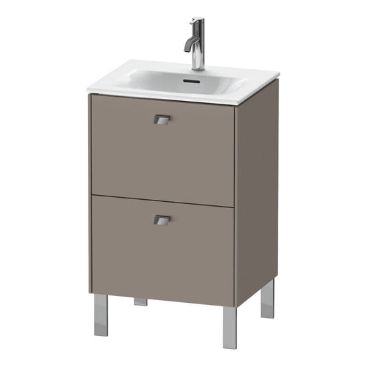 Duravit Brioso BR45090 20" x 27" x 16" Two Drawer Floor Standing Vanity Unit in Basalt Matt and Chrome Handle
