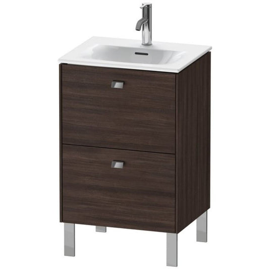 Duravit Brioso BR45090 20" x 27" x 16" Two Drawer Floor Standing Vanity Unit in Chestnut Dark and Chrome Handle