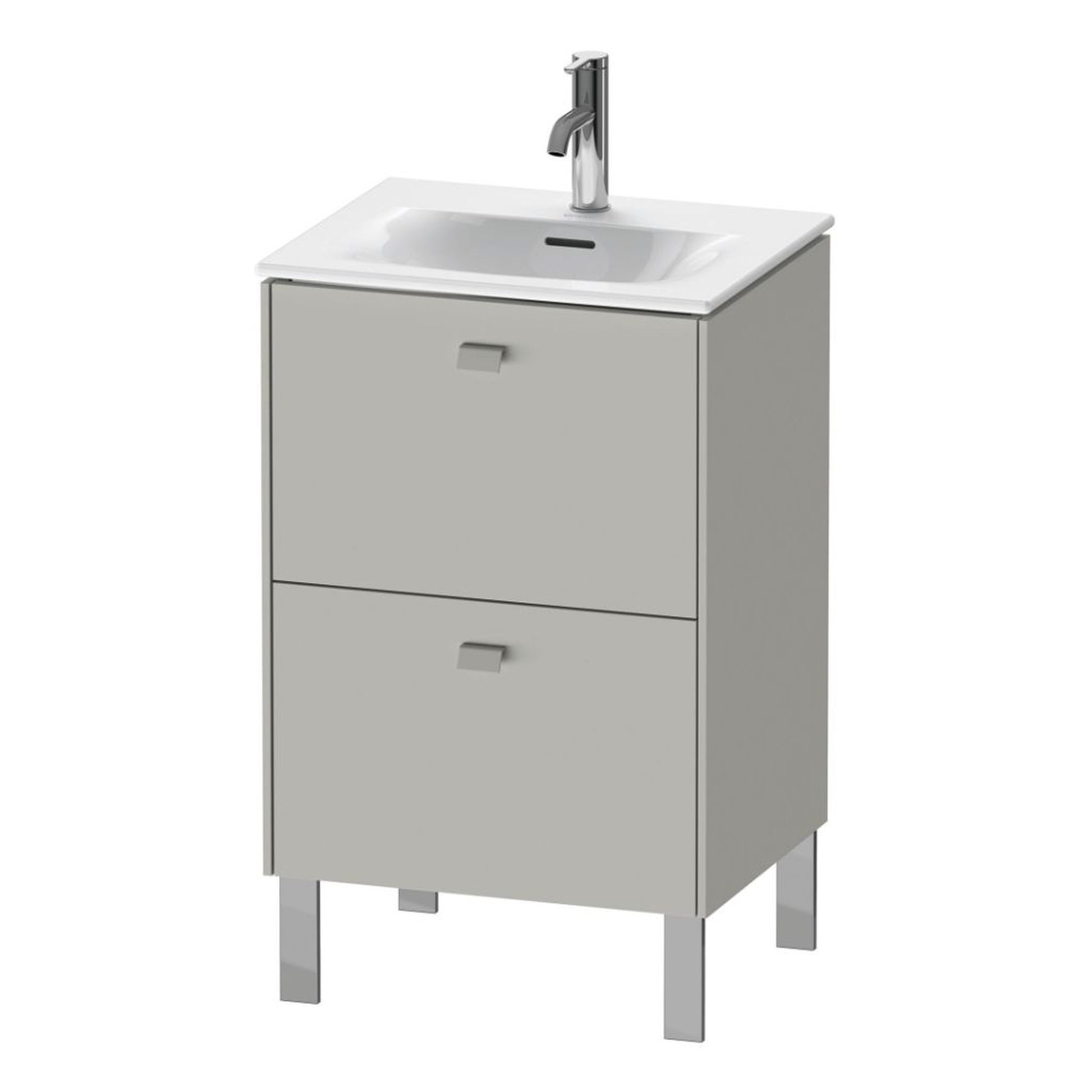Duravit Brioso BR45090 20" x 27" x 16" Two Drawer Floor Standing Vanity Unit in Concrete Grey Matt