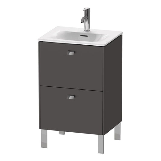 Duravit Brioso BR45090 20" x 27" x 16" Two Drawer Floor Standing Vanity Unit in Graphite Matt and Chrome Handle