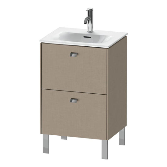Duravit Brioso BR45090 20" x 27" x 16" Two Drawer Floor Standing Vanity Unit in Linen and Chrome Handle