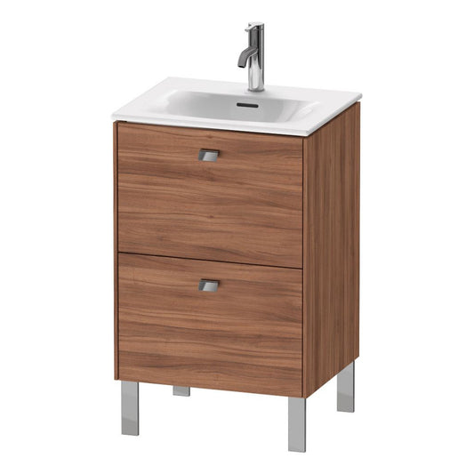 Duravit Brioso BR45090 20" x 27" x 16" Two Drawer Floor Standing Vanity Unit in Natural Walnut and Chrome Handle
