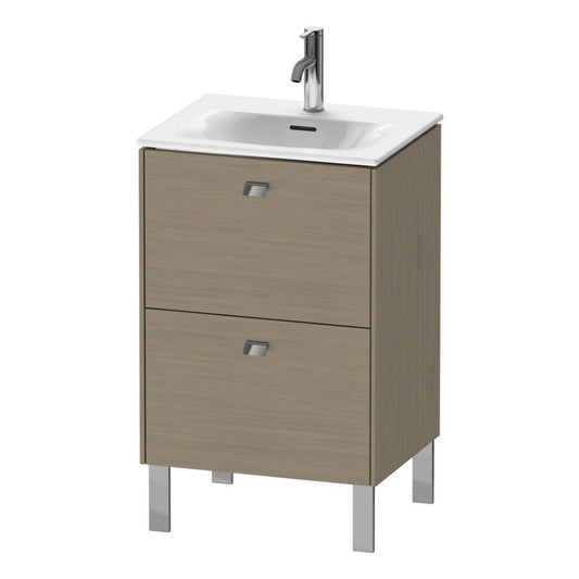 Duravit Brioso BR45090 20" x 27" x 16" Two Drawer Floor Standing Vanity Unit in Oak Terra and Chrome Handle