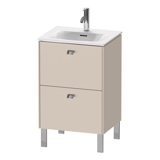 Duravit Brioso BR45090 20" x 27" x 16" Two Drawer Floor Standing Vanity Unit in Taupe and Chrome Handle
