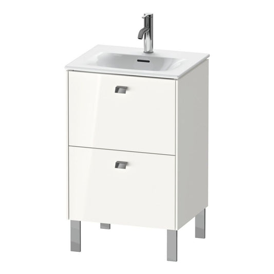 Duravit Brioso BR45090 20" x 27" x 16" Two Drawer Floor Standing Vanity Unit in White High Gloss and Chrome Handle