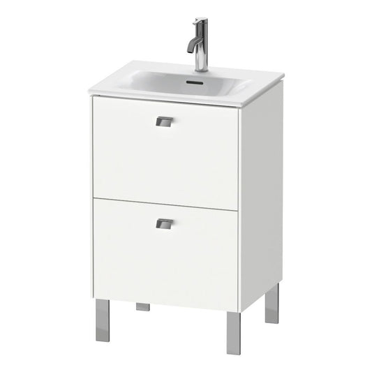 Duravit Brioso BR45090 20" x 27" x 16" Two Drawer Floor Standing Vanity Unit in White Matt and Chrome Handle