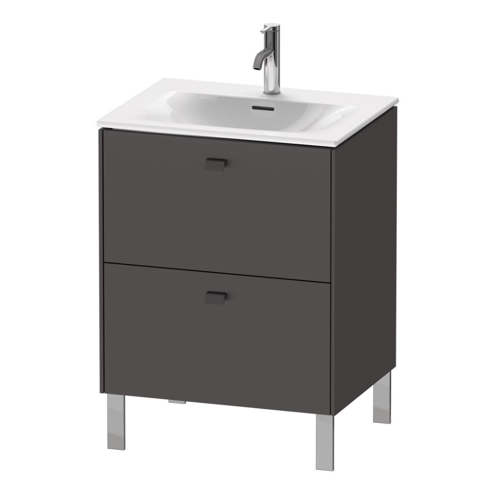 Duravit Brioso BR45100 24" x 27" x 19" Two Drawer Floor Standing Vanity Unit in Graphite Matt