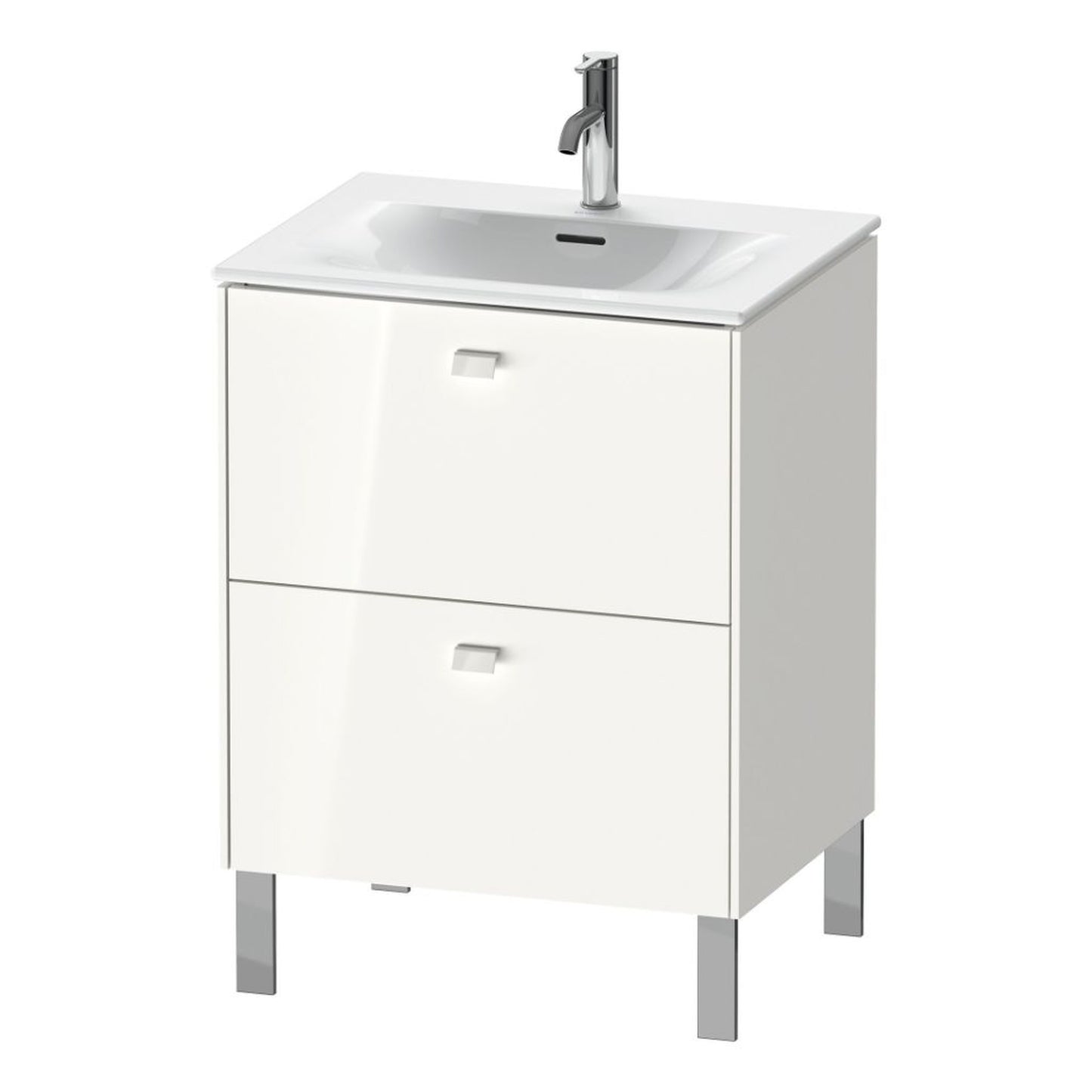 Duravit Brioso BR45100 24" x 27" x 19" Two Drawer Floor Standing Vanity Unit in White High Gloss