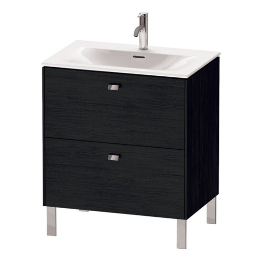 Duravit Brioso BR45110 28" x 27" x 19" Two Drawer Floor Standing Vanity Unit in Black Oak and Chrome Handle