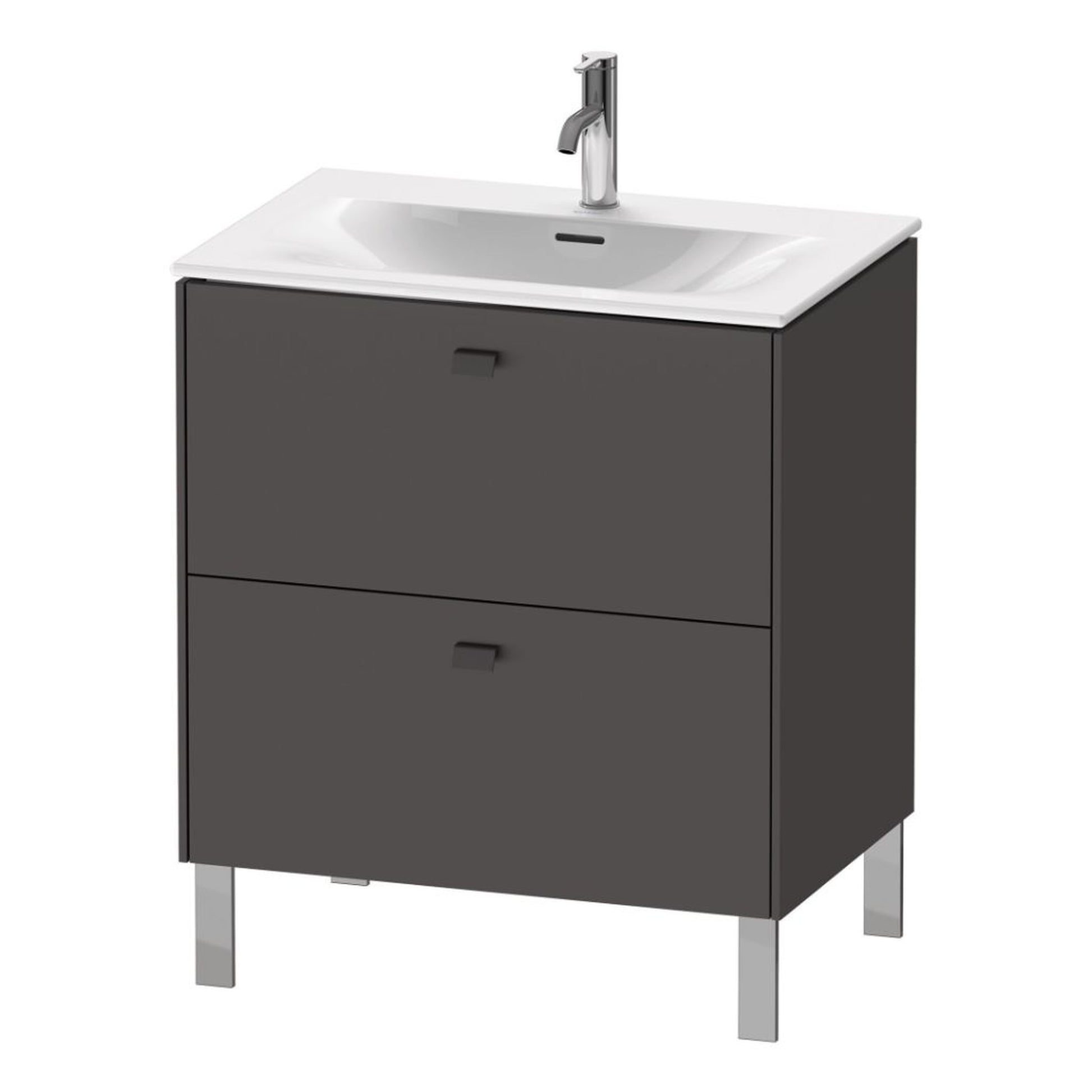 Duravit Brioso BR45110 28" x 27" x 19" Two Drawer Floor Standing Vanity Unit in Graphite Matt