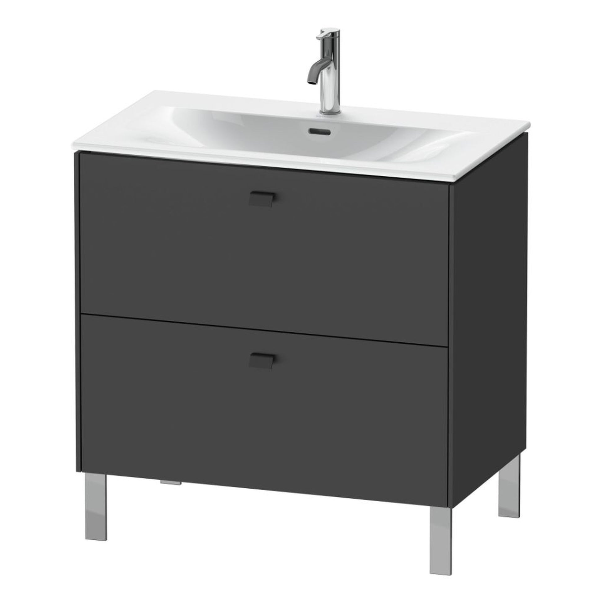 Duravit Brioso BR45120 32" x 27" x 19" Two Drawer Floor Standing Vanity Unit in Graphite Matt