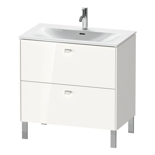 Duravit Brioso BR45120 32" x 27" x 19" Two Drawer Floor Standing Vanity Unit in White High Gloss