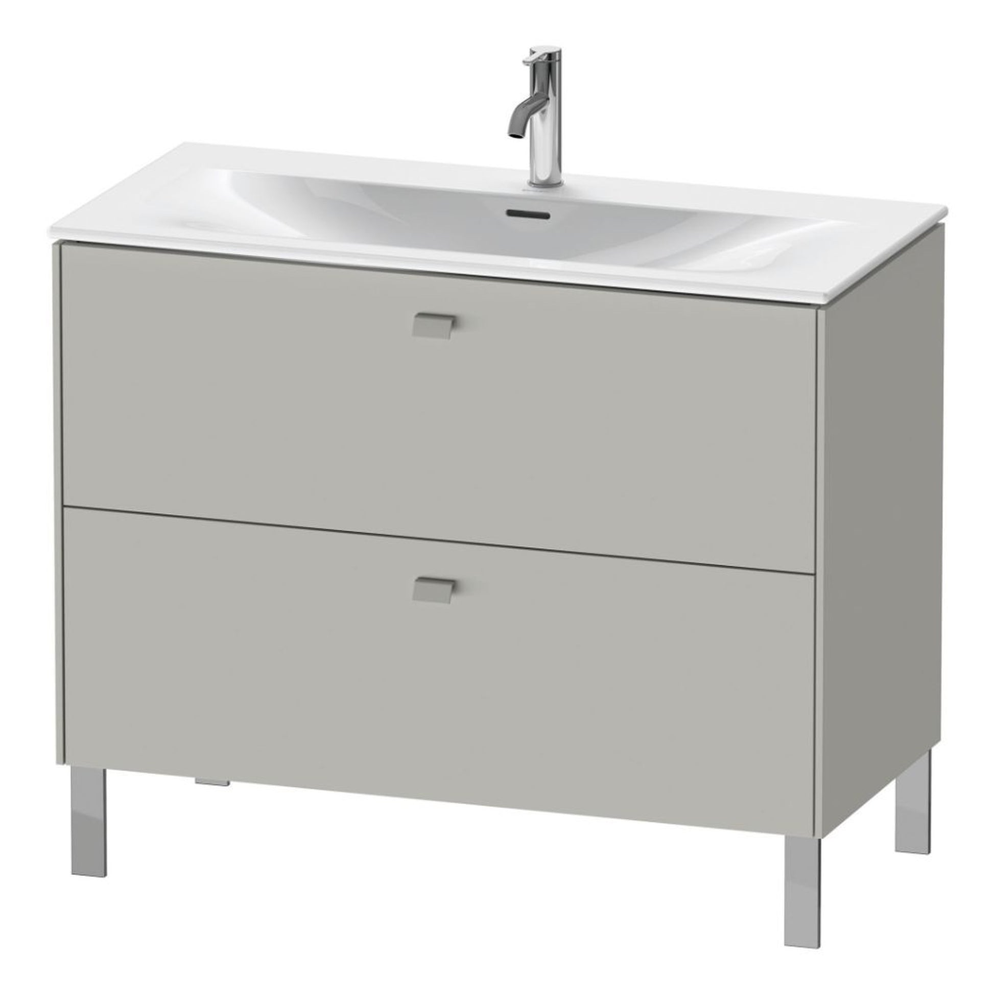 Duravit Brioso BR45130 40" x 27" x 19" Two Drawer Floor Standing Vanity Unit in Concrete Grey Matt