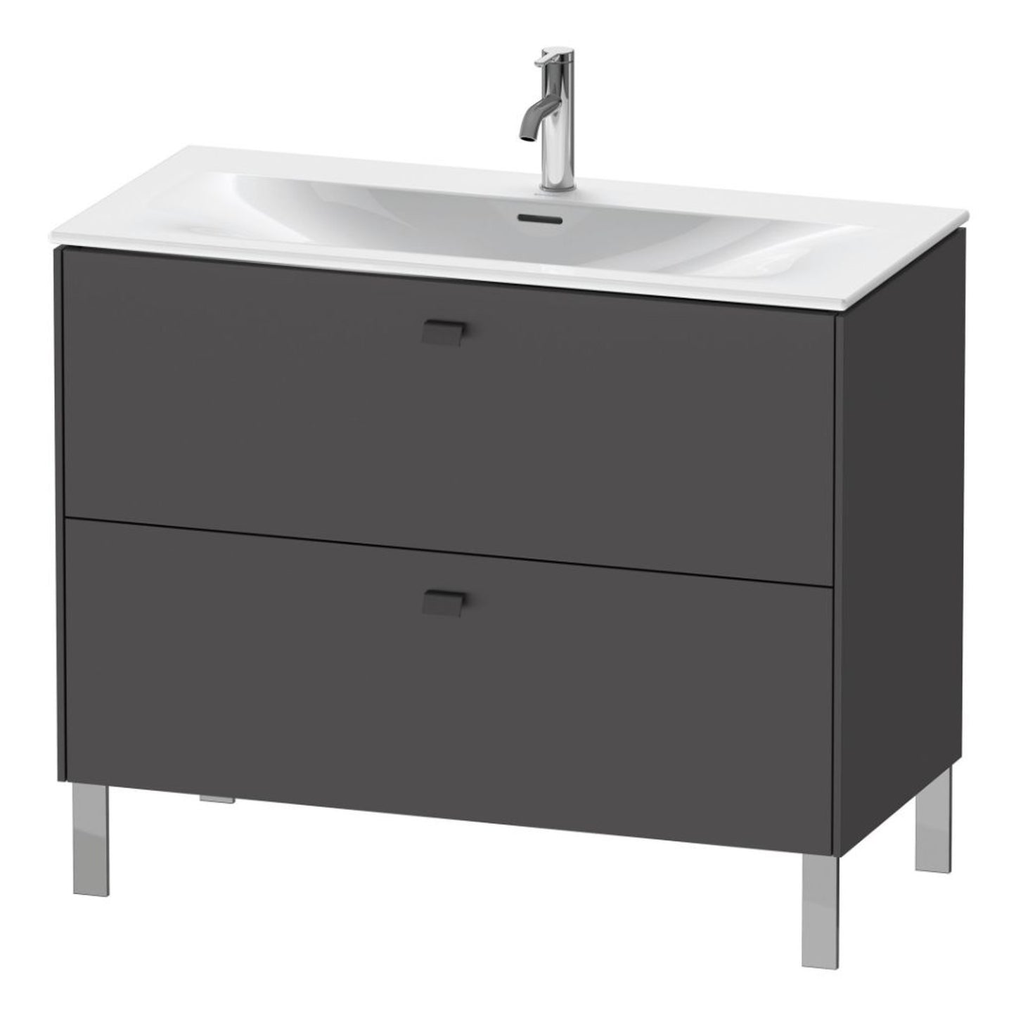 Duravit Brioso BR45130 40" x 27" x 19" Two Drawer Floor Standing Vanity Unit in Graphite Matt