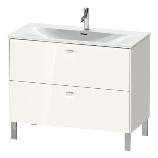Duravit Brioso BR45130 40" x 27" x 19" Two Drawer Floor Standing Vanity Unit in White High Gloss