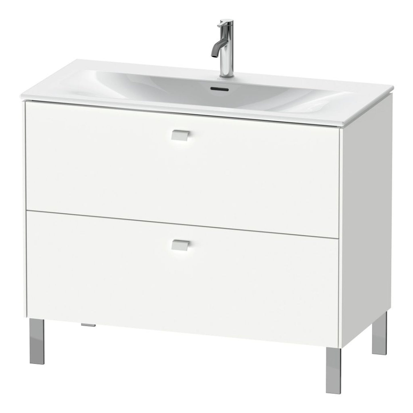 Duravit Brioso BR45130 40" x 27" x 19" Two Drawer Floor Standing Vanity Unit in White Matt