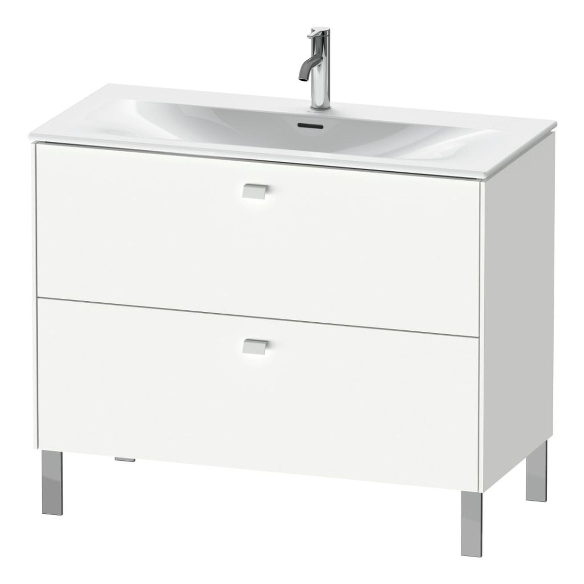 Duravit Brioso BR45130 40" x 27" x 19" Two Drawer Floor Standing Vanity Unit in White Matt