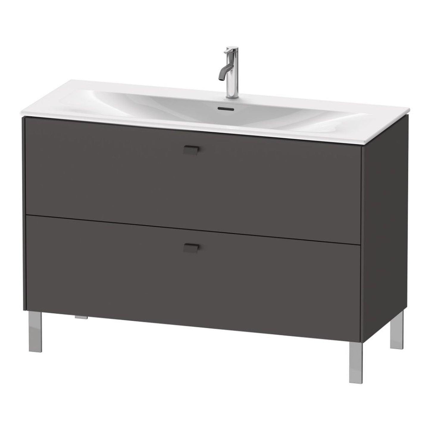 Duravit Brioso BR45140 48" x 27" x 19" Two Drawer Floor Standing Vanity Unit in Graphite Matt