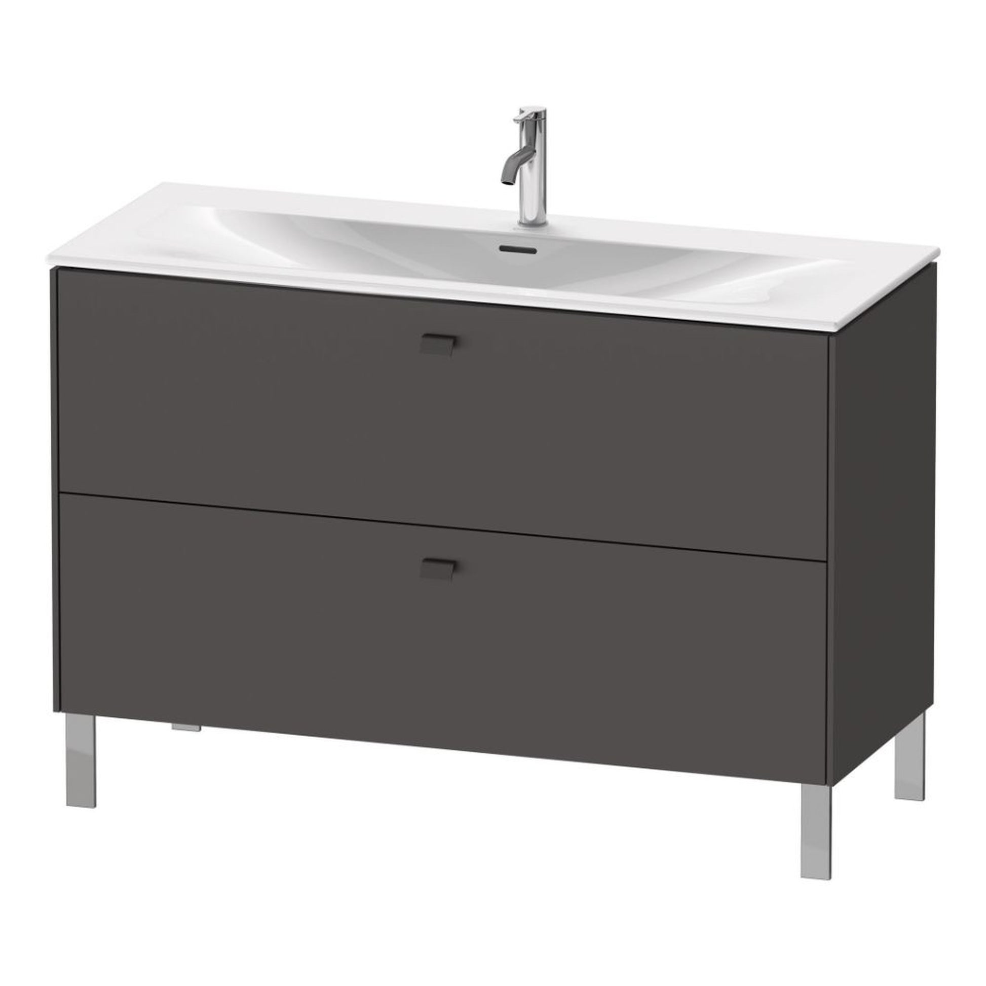 Duravit Brioso BR45140 48" x 27" x 19" Two Drawer Floor Standing Vanity Unit in Graphite Matt