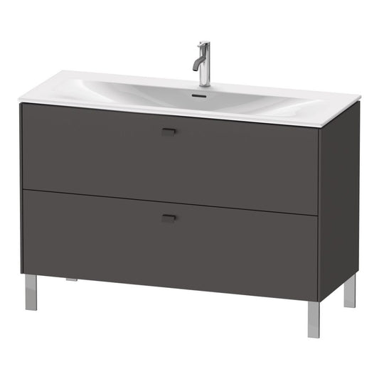 Duravit Brioso BR45140 48" x 27" x 19" Two Drawer Floor Standing Vanity Unit in Graphite Matt