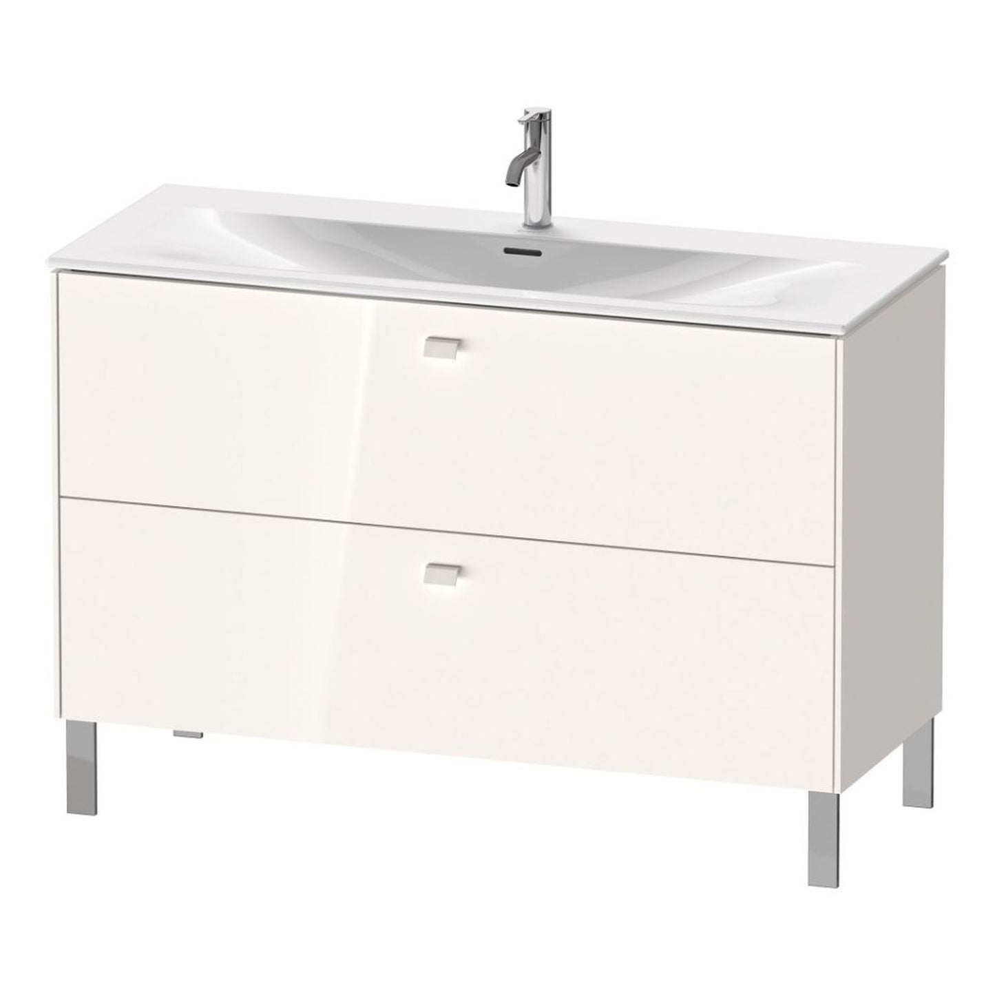 Duravit Brioso BR45140 48" x 27" x 19" Two Drawer Floor Standing Vanity Unit in White High Gloss