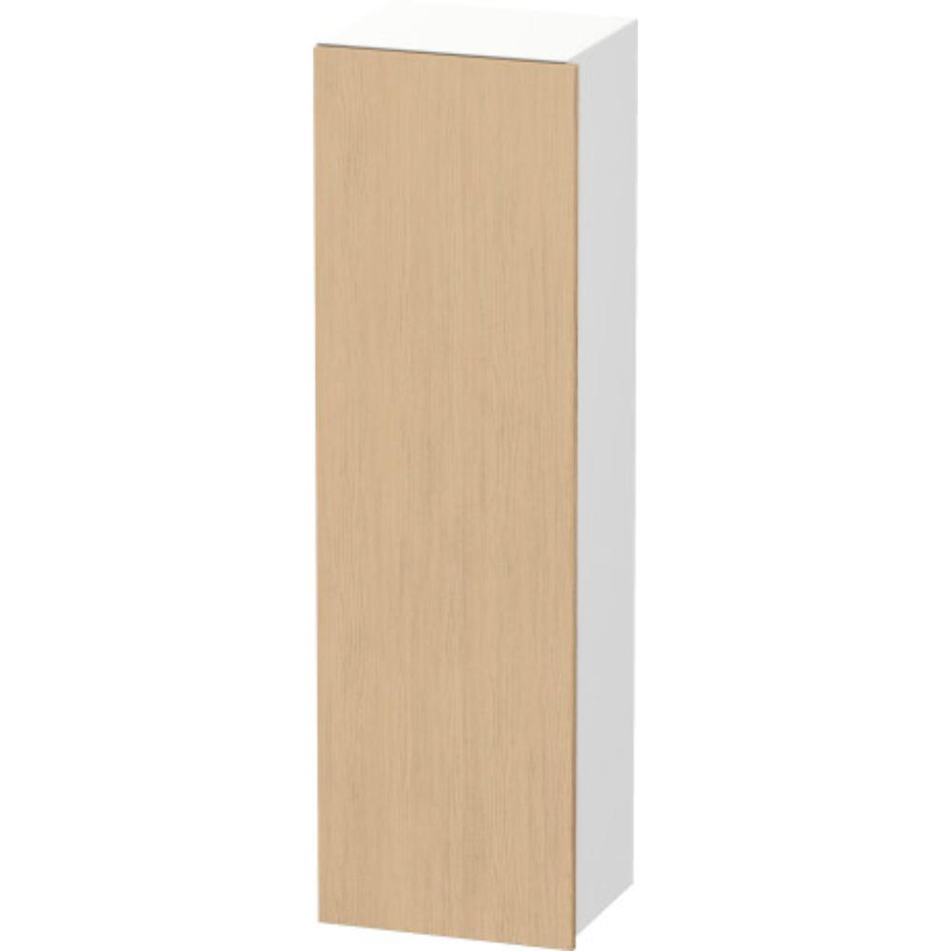 Duravit DuraStyle 16" x 55" x 14" Tall Cabinet With Left Hinge One Door in Natural Oak and White (DS1219L3018)