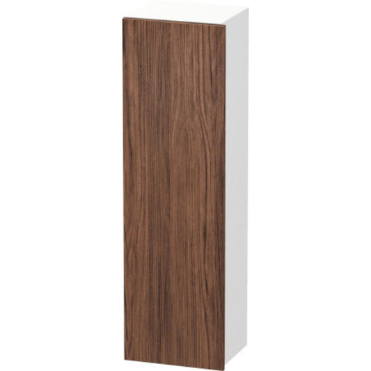 Duravit DuraStyle 16" x 55" x 14" Tall Cabinet With Right Hinge One Door in Walnut Dark and White (DS1219R2118)
