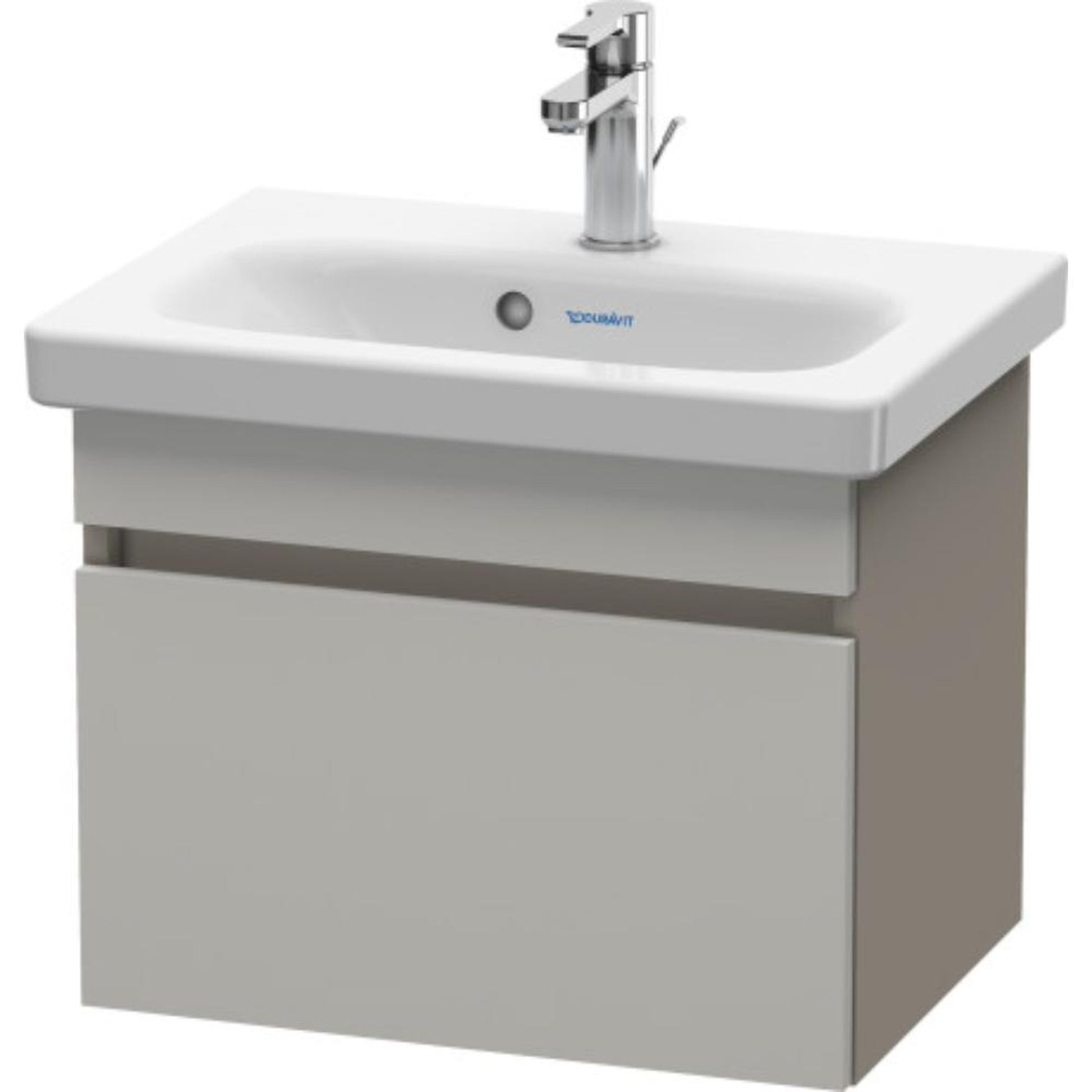 Duravit DuraStyle 20" x 16" x 14" One Drawer Wall-Mount Vanity Unit in Concrete Grey Matt and Basalt (DS630300743)