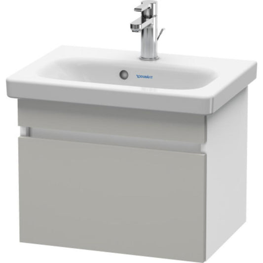Duravit DuraStyle 20" x 16" x 14" One Drawer Wall-Mount Vanity Unit in Concrete Grey Matt and White (DS630300718)