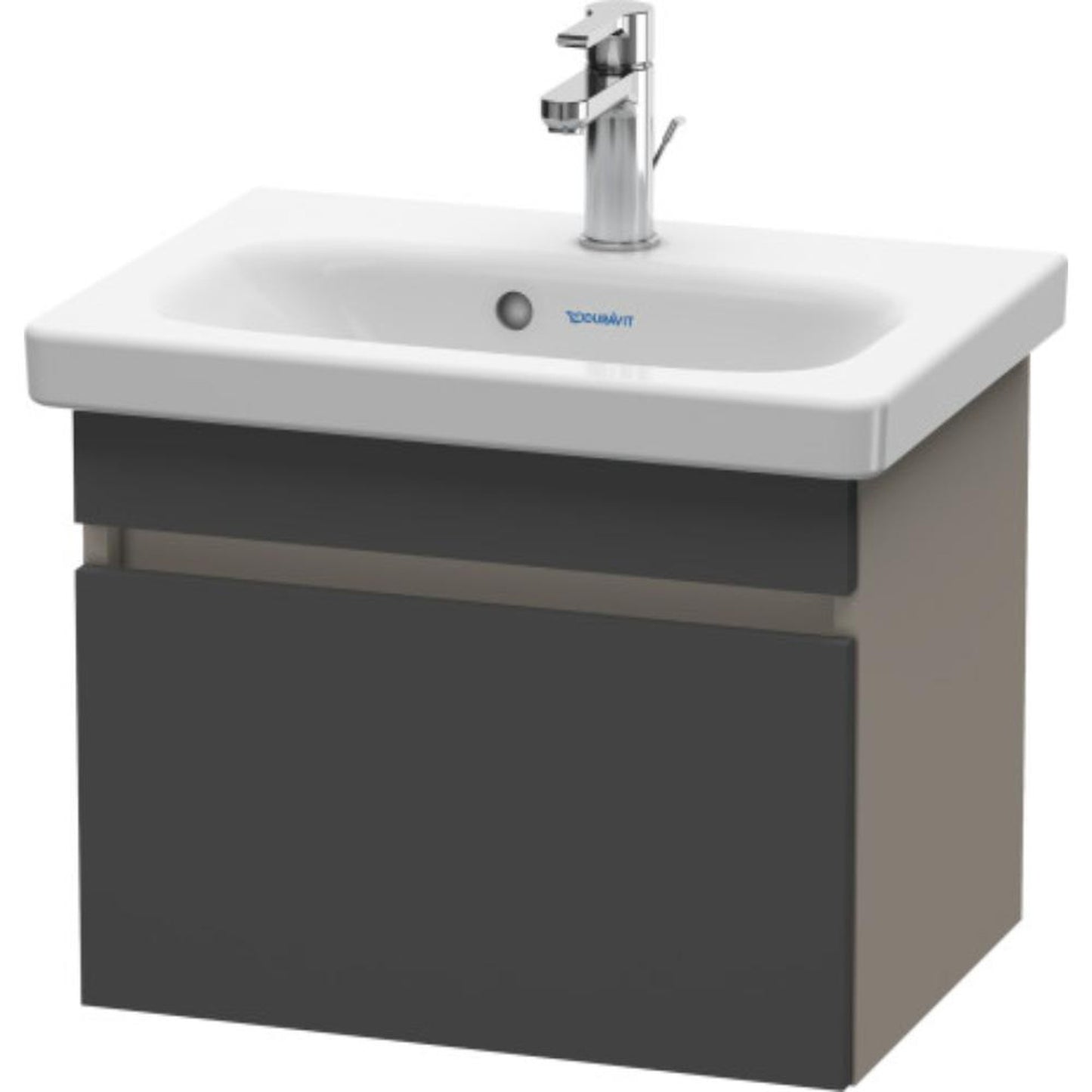 Duravit DuraStyle 20" x 16" x 14" One Drawer Wall-Mount Vanity Unit in Graphite and Basalt (DS630304943)