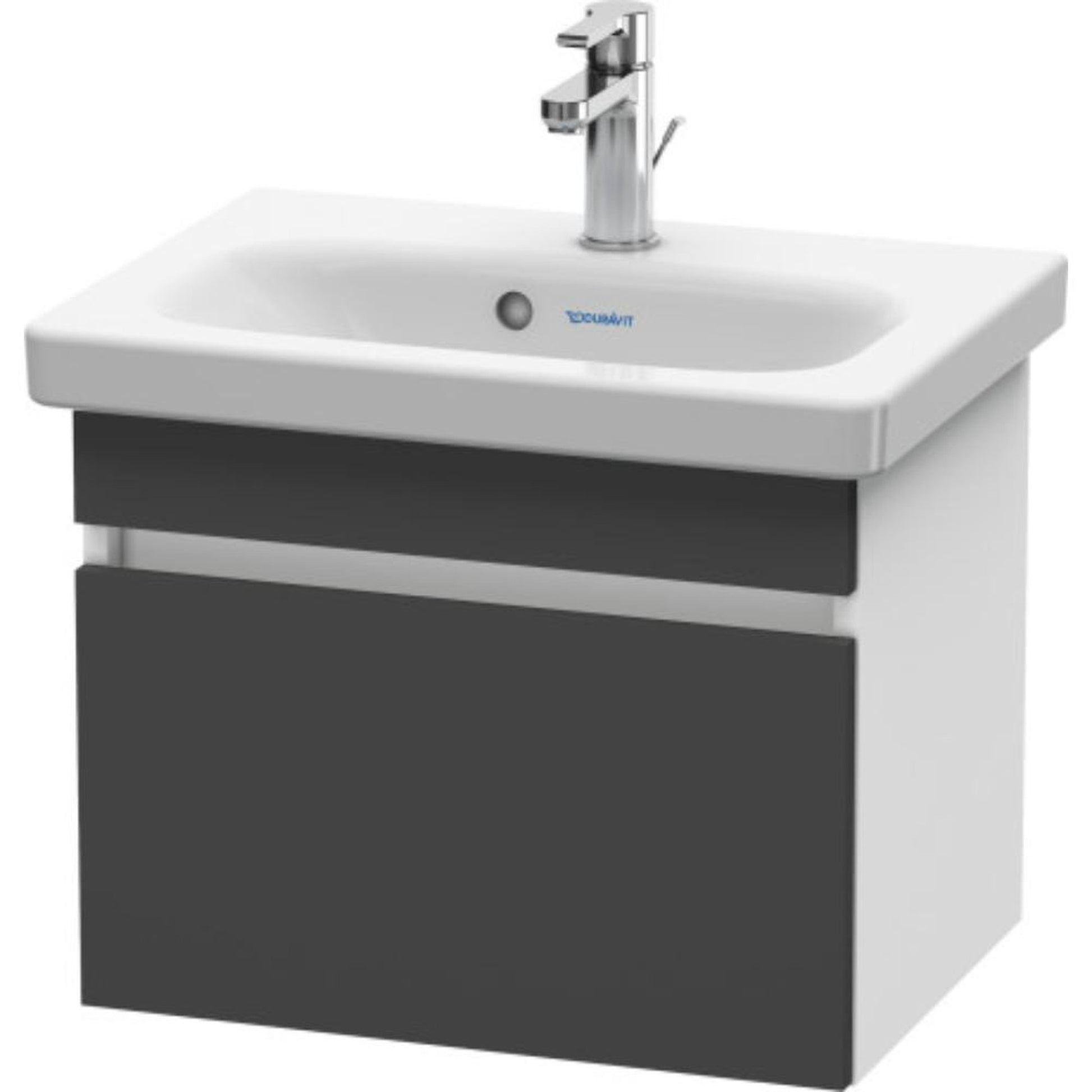 Duravit DuraStyle 20" x 16" x 14" One Drawer Wall-Mount Vanity Unit in Graphite and White (DS630304918)