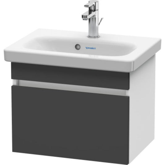 Duravit DuraStyle 20" x 16" x 14" One Drawer Wall-Mount Vanity Unit in Graphite and White (DS630304918)