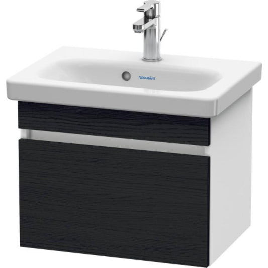 Duravit DuraStyle 20" x 16" x 14" One Drawer Wall-Mount Vanity Unit in Oak Black and White (DS630301618)
