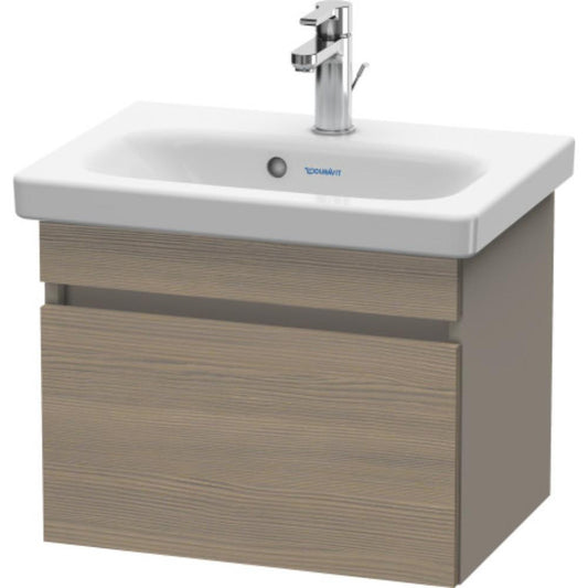 Duravit DuraStyle 20" x 16" x 14" One Drawer Wall-Mount Vanity Unit in Oak Terra and Basalt (DS630303543)