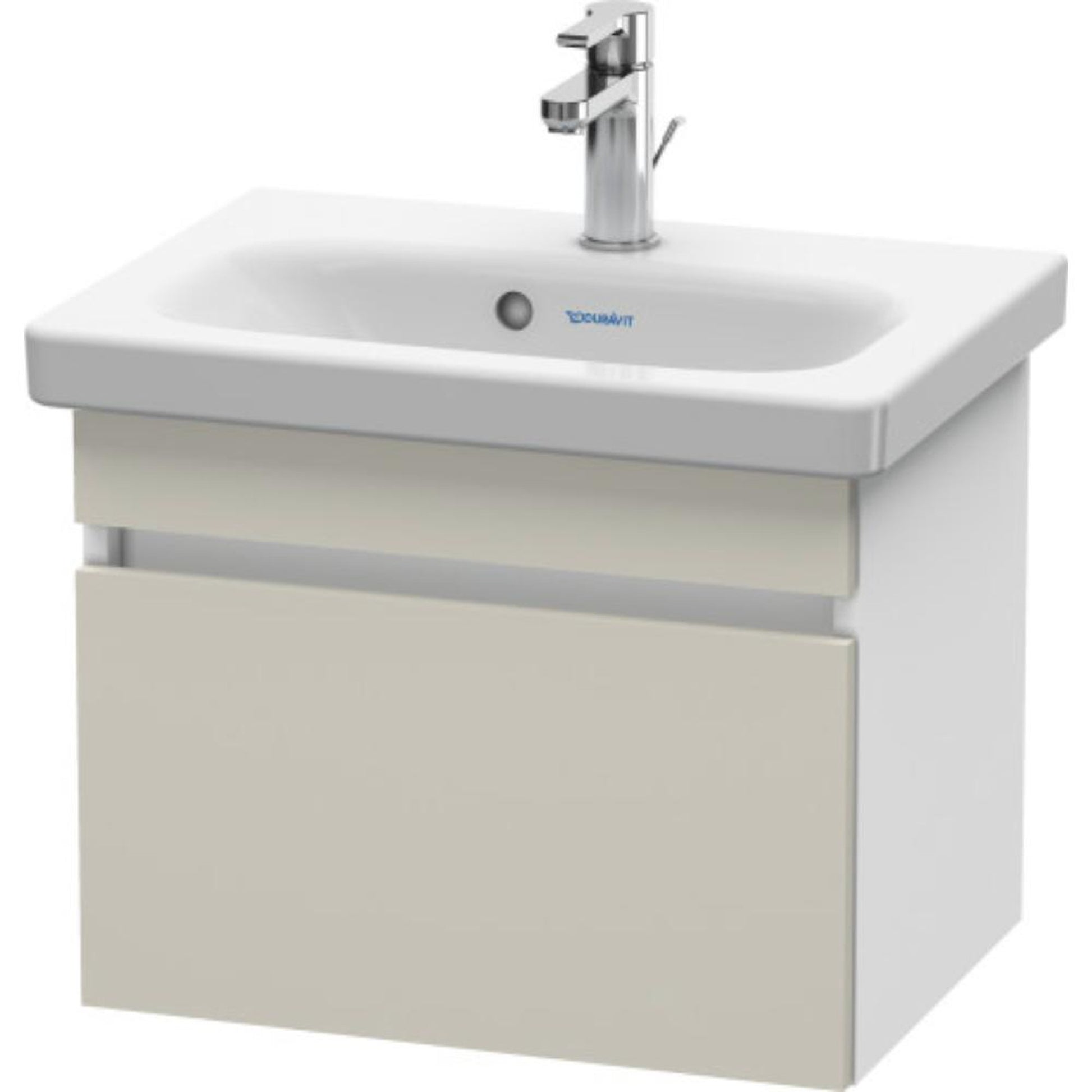 Duravit DuraStyle 20" x 16" x 14" One Drawer Wall-Mount Vanity Unit in Taupe and White (DS630309118)