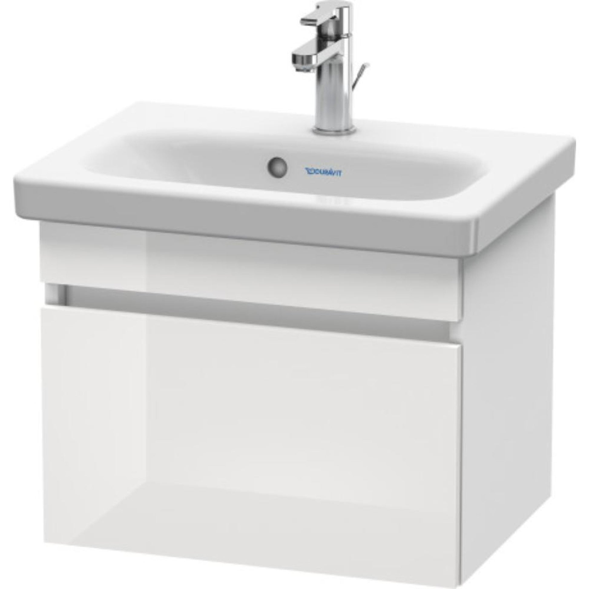 Duravit DuraStyle 20" x 16" x 14" One Drawer Wall-Mount Vanity Unit in White High Gloss and White Matt (DS630302218)
