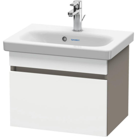 Duravit DuraStyle 20" x 16" x 14" One Drawer Wall-Mount Vanity Unit in White Matt and Basalt (DS630301843)