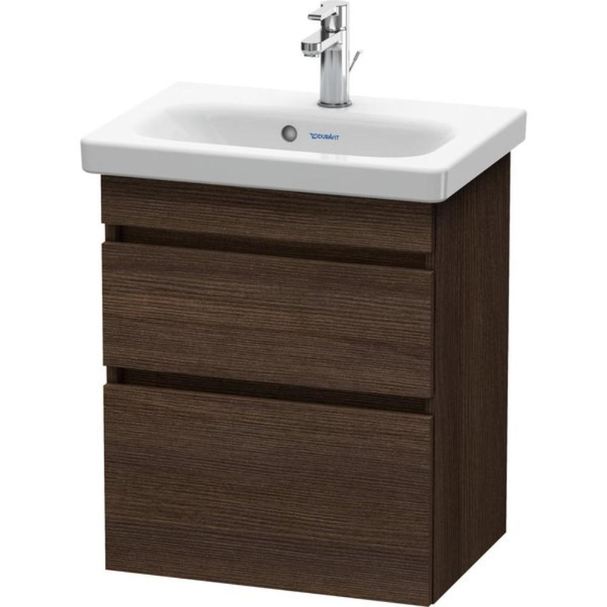 Duravit DuraStyle 20" x 24" x 14" Two Drawer Wall-Mount Vanity Unit in Chestnut Dark (DS640305353)