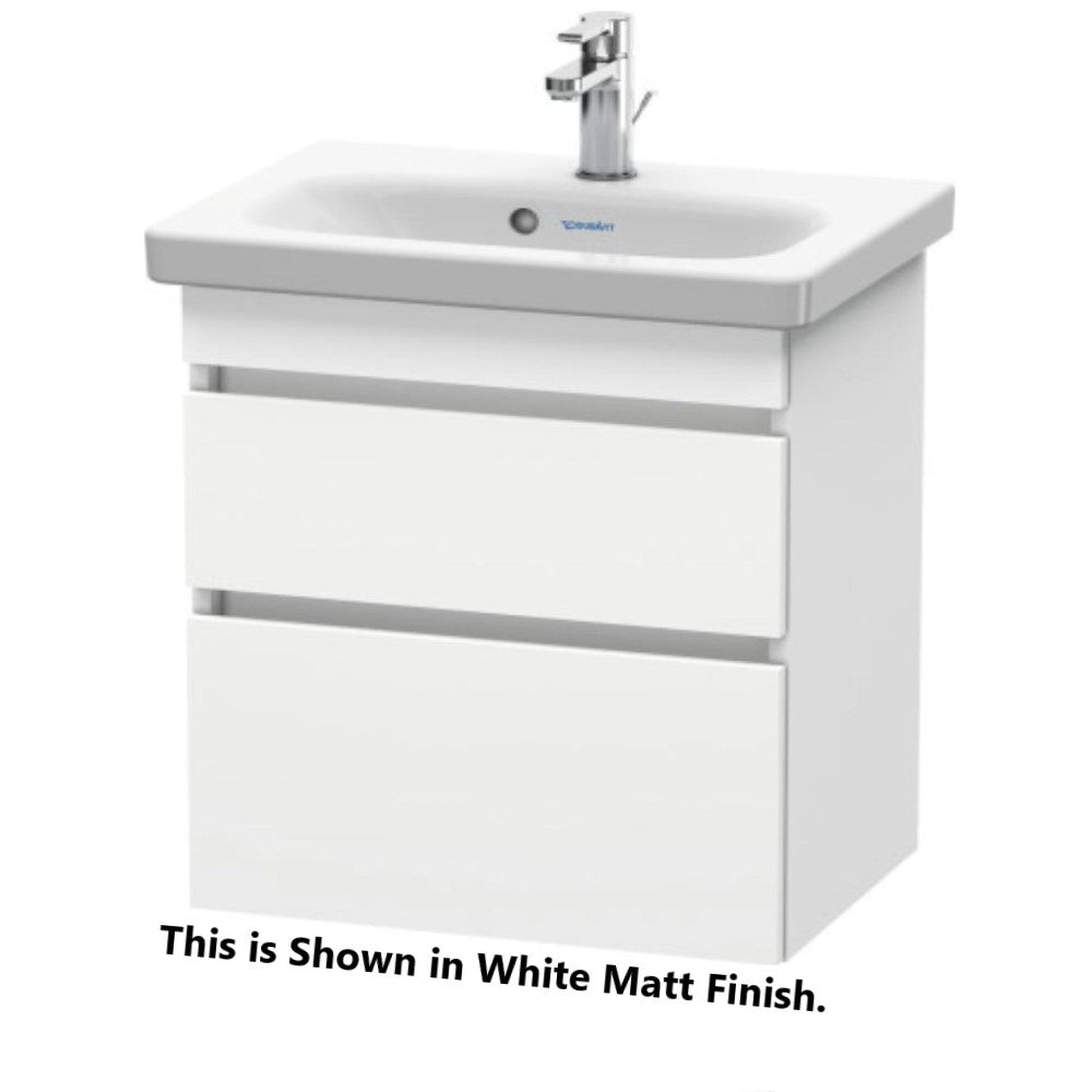 Duravit DuraStyle 20" x 24" x 14" Two Drawer Wall-Mount Vanity Unit in Chestnut Dark and White (DS640305318)